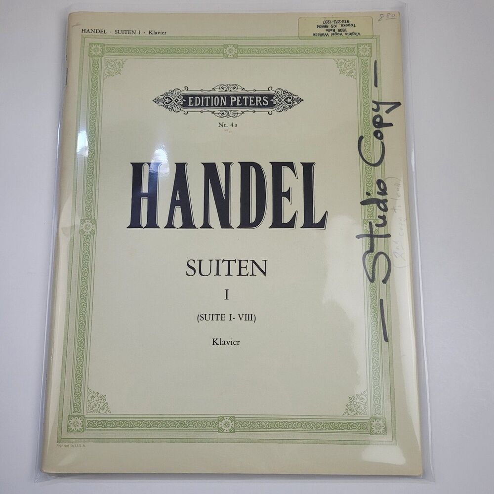 Handel: Suiten I (Suite I-VIII), A Collection Of Keyboard Suits, #SM2 - Picture 1 of 2